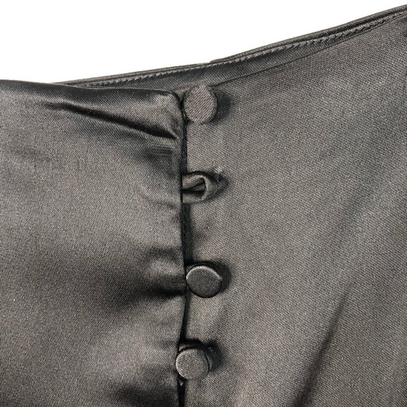 JONATHAN Simkhai Black Satin Zip Side Slit Wrap Skirt - Picture 8 of 13